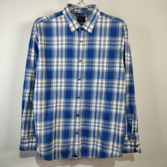 UNTUCKit FIANO Shirt Mens Size XXL Blue Check Plaid Long Sleeve Cotton Button Do - Picture 1 of 12